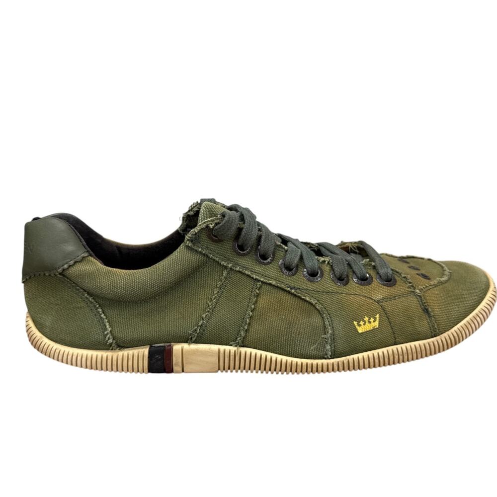 Osklen Riva Canvas Sneakers Mens US 10 Olive Green Distressed Raw Edge Brazil